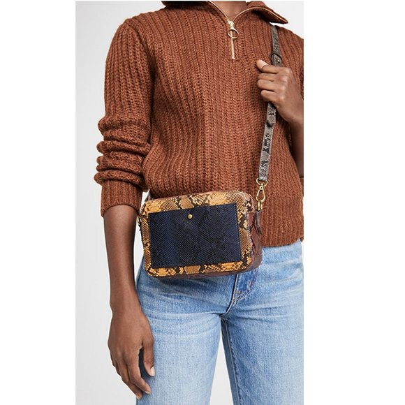 NWT Madewell Colorblock The Transport Leather Camera Bag - Picture 1 of 12